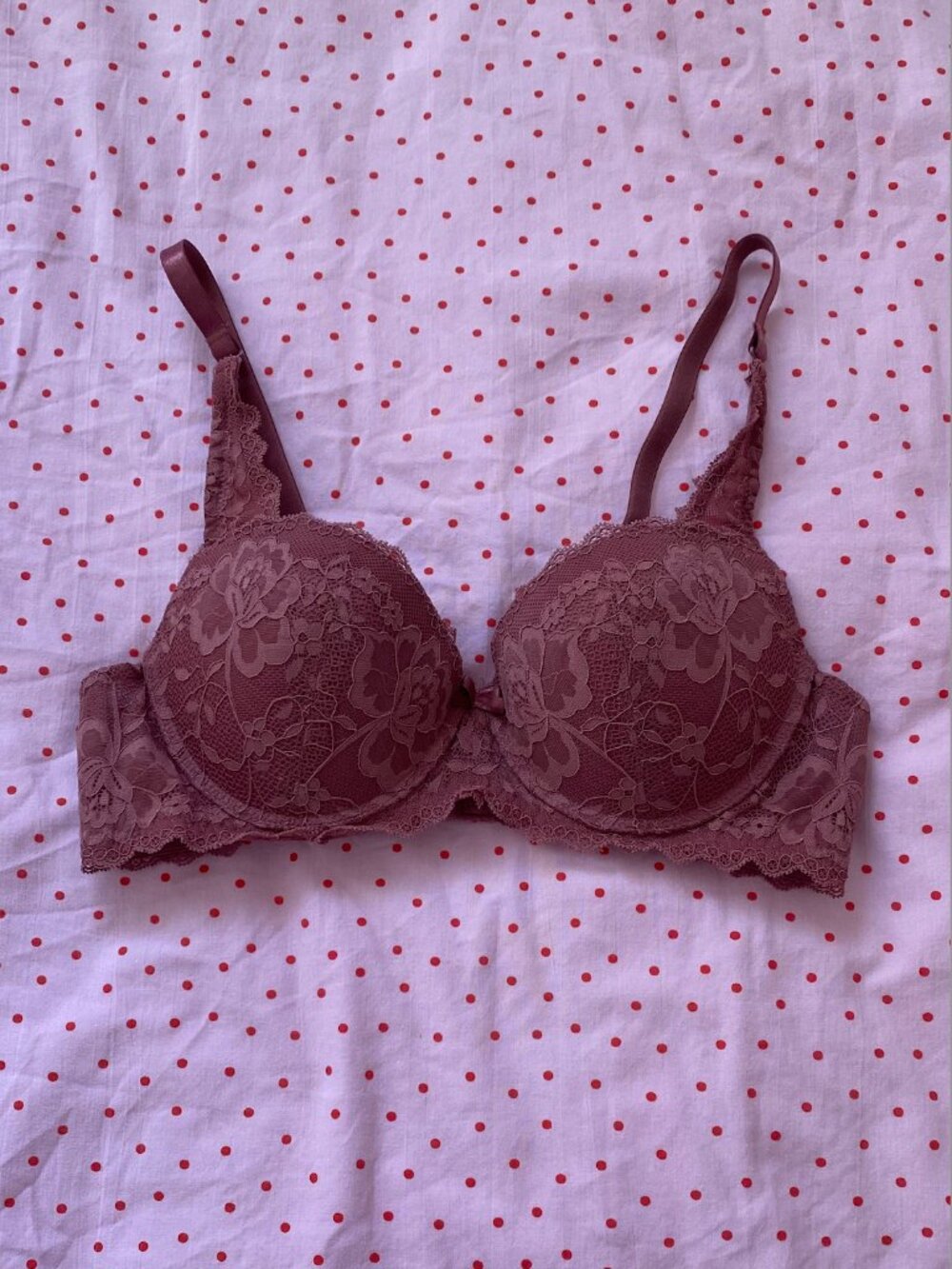 Triumph Rosewood Mauve Lace Push-Up Bra 36B
